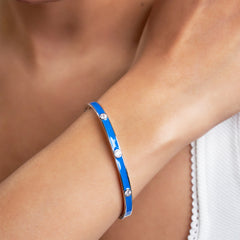 Silver Nautical Stream Blue Bracelet For Her