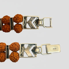 Silver Brown Rudraksha Bracelet for Him
