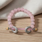 Silver Pink Bar and Brads Bracelet For Her