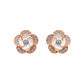 Rose Gold Parisian Camellia Sparkle Stud Earrings