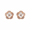 Rose Gold Parisian Camellia Sparkle Stud Earrings