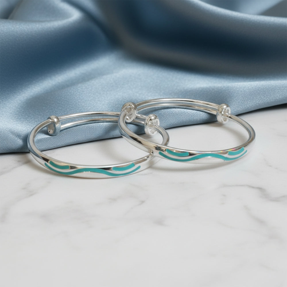 999 Fine Silver Versatile Enamel Adjustable Baby Bracelet