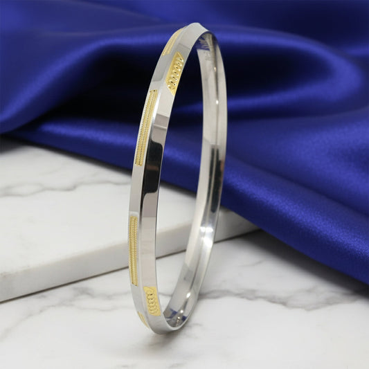 Silver Elegant Classic Gold Mens Bracelet (kada) for him