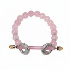 Silver Pink Bar and Brads Bracelet For Her