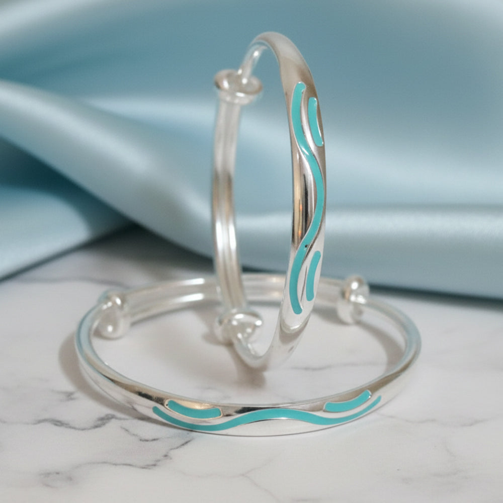 999 Fine Silver Versatile Enamel Adjustable Baby Bracelet