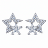 Silver Double Star Studs