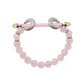 Silver Pink Bar and Brads Bracelet For Her