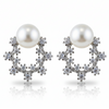Silver Stardust Pearl Studs