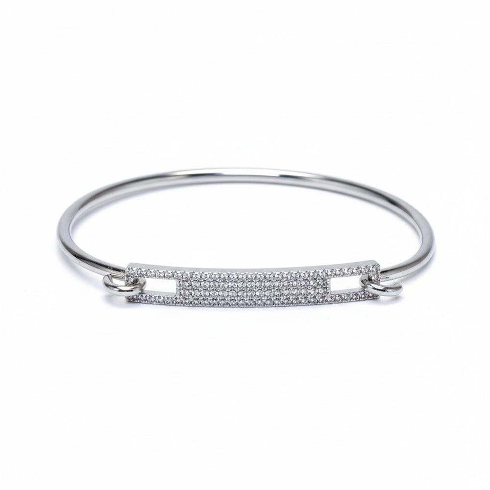 Silver Sleek Bar Link Bracelet