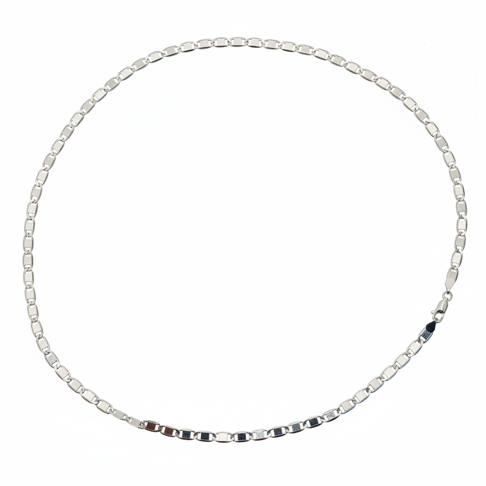 Silver Flat Jazzy Chain For Him