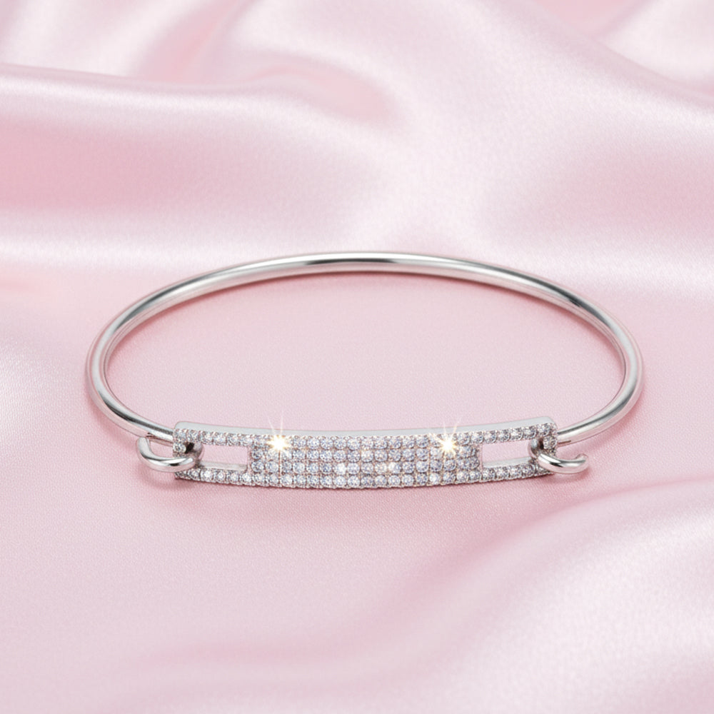 Silver Sleek Bar Link Bracelet