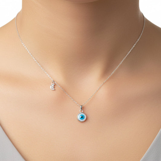 Silver Guardian Evil Eye Pendant