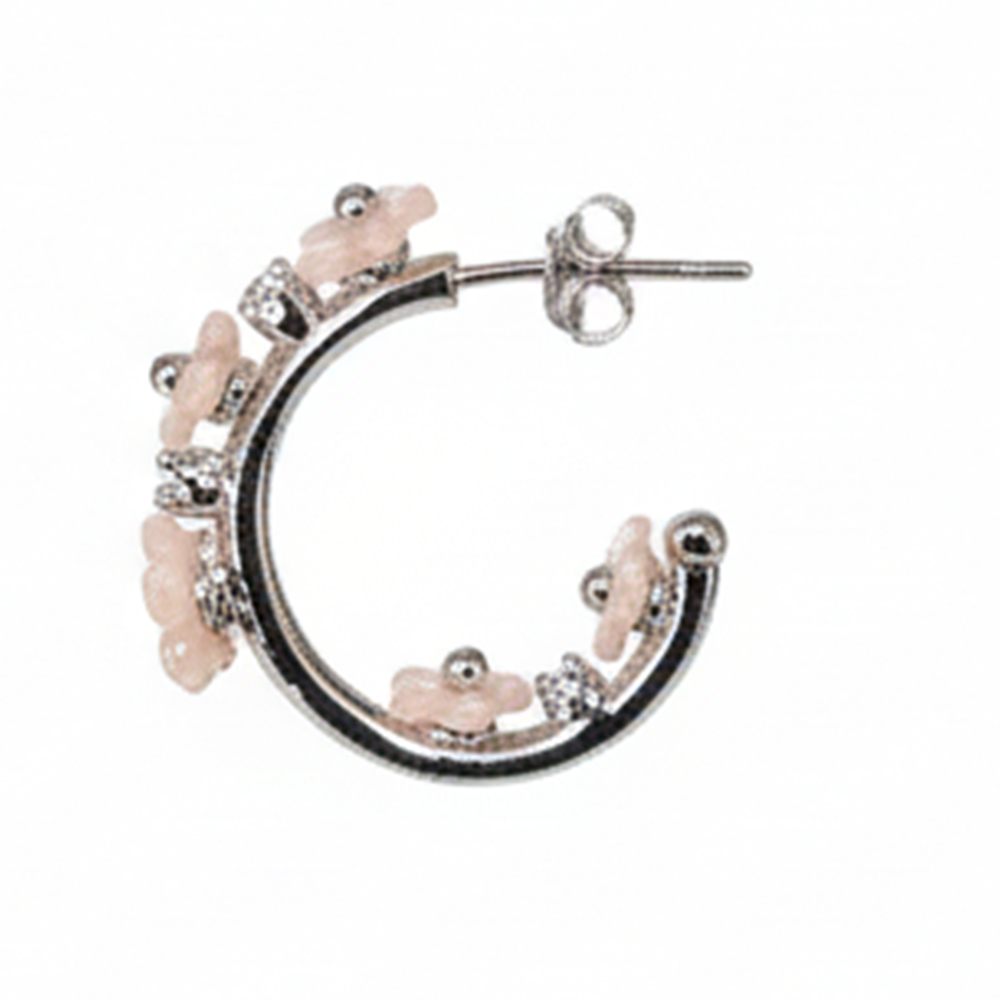 Silver Springtime Hoop Earring
