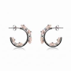 Silver Springtime Hoop Earring