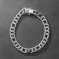 Silver High polish Cuban style Chain bracelet for mens