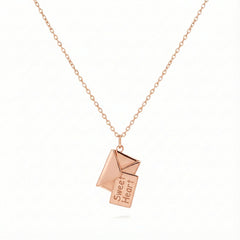 Rose gold secret message Envelope Locket pendant for Her