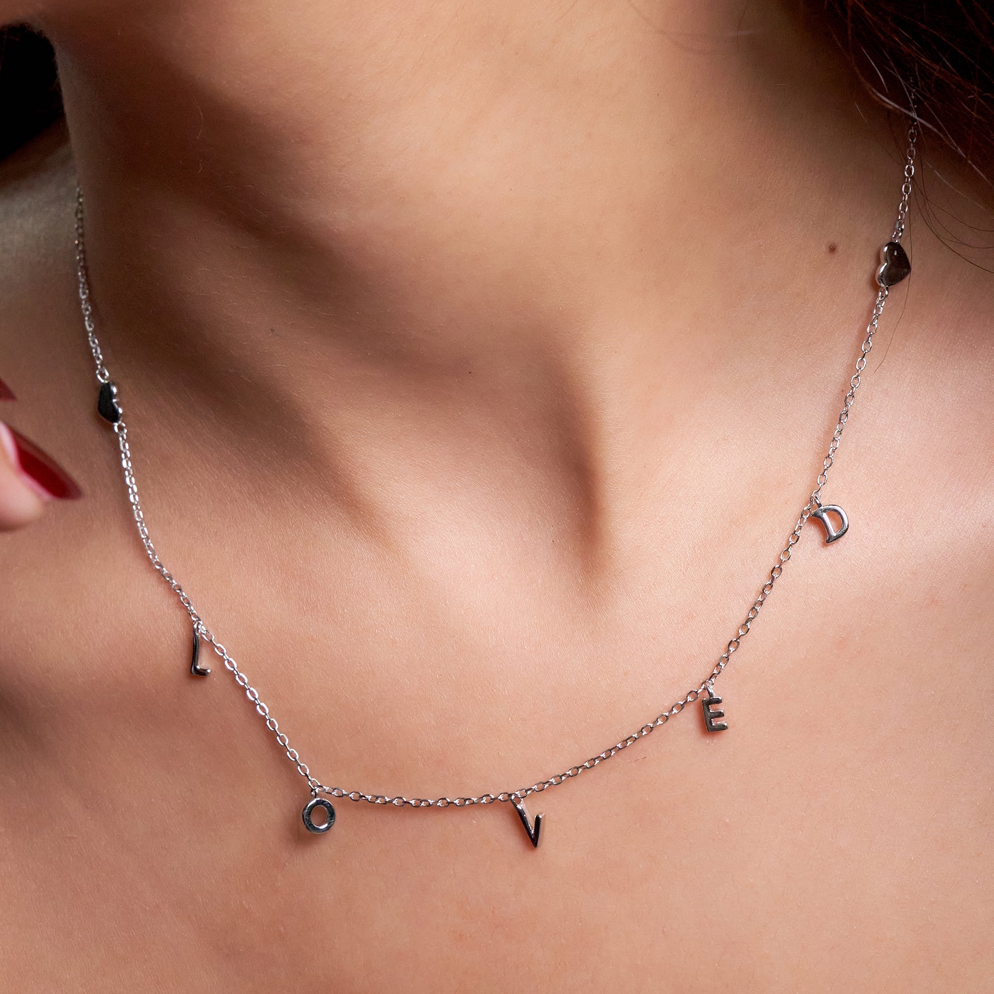 Silver Minimalist LOVED Charm Set