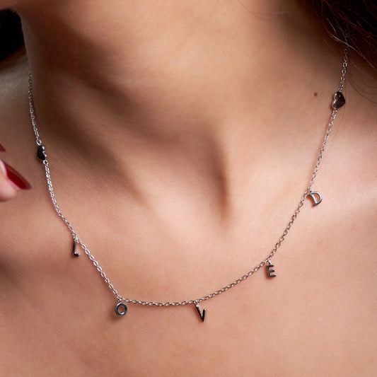 Silver Minimalist LOVED Charm Set