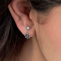 Silver Double Layered Bezel Charm Set