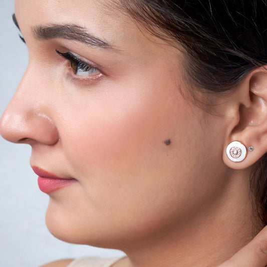 Rose Gold Cosmic Halo Studs Earrings