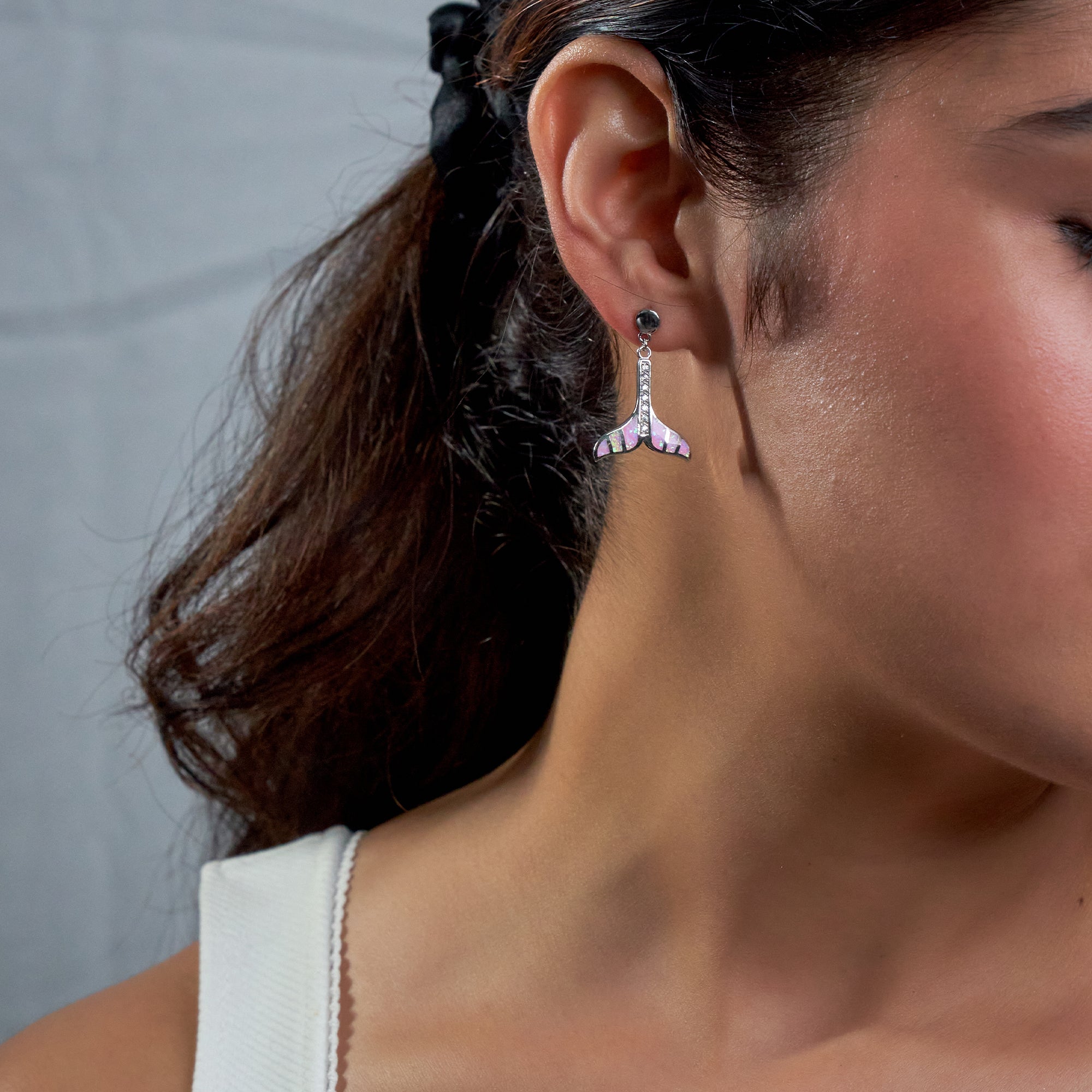 Silver Mermaid Tail Dangle Earrings