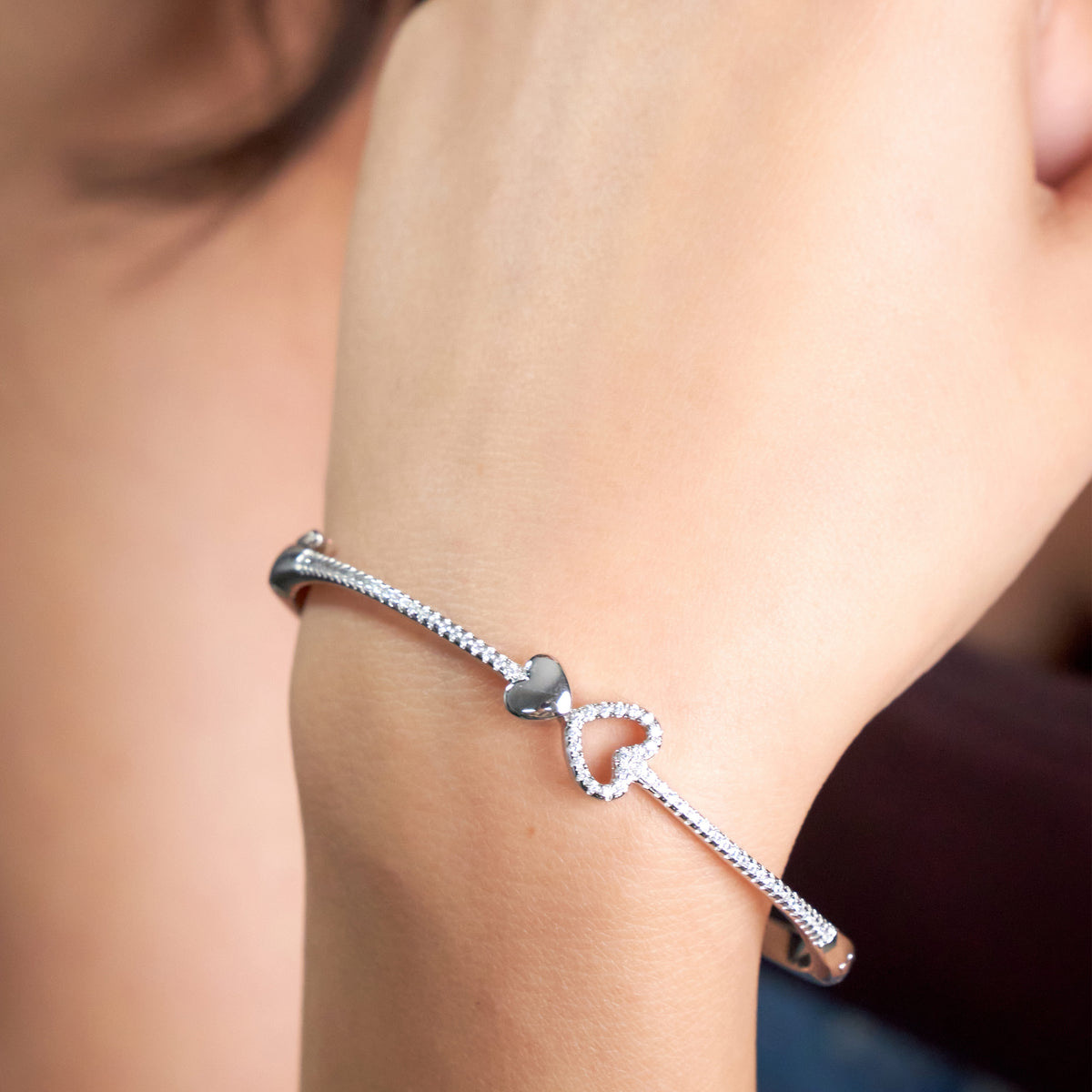 Silver Infinite Love Heart Bracelet For Her