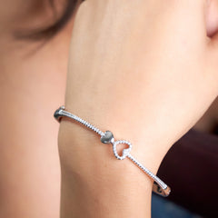 Silver Infinite Love Heart Bracelet For Her
