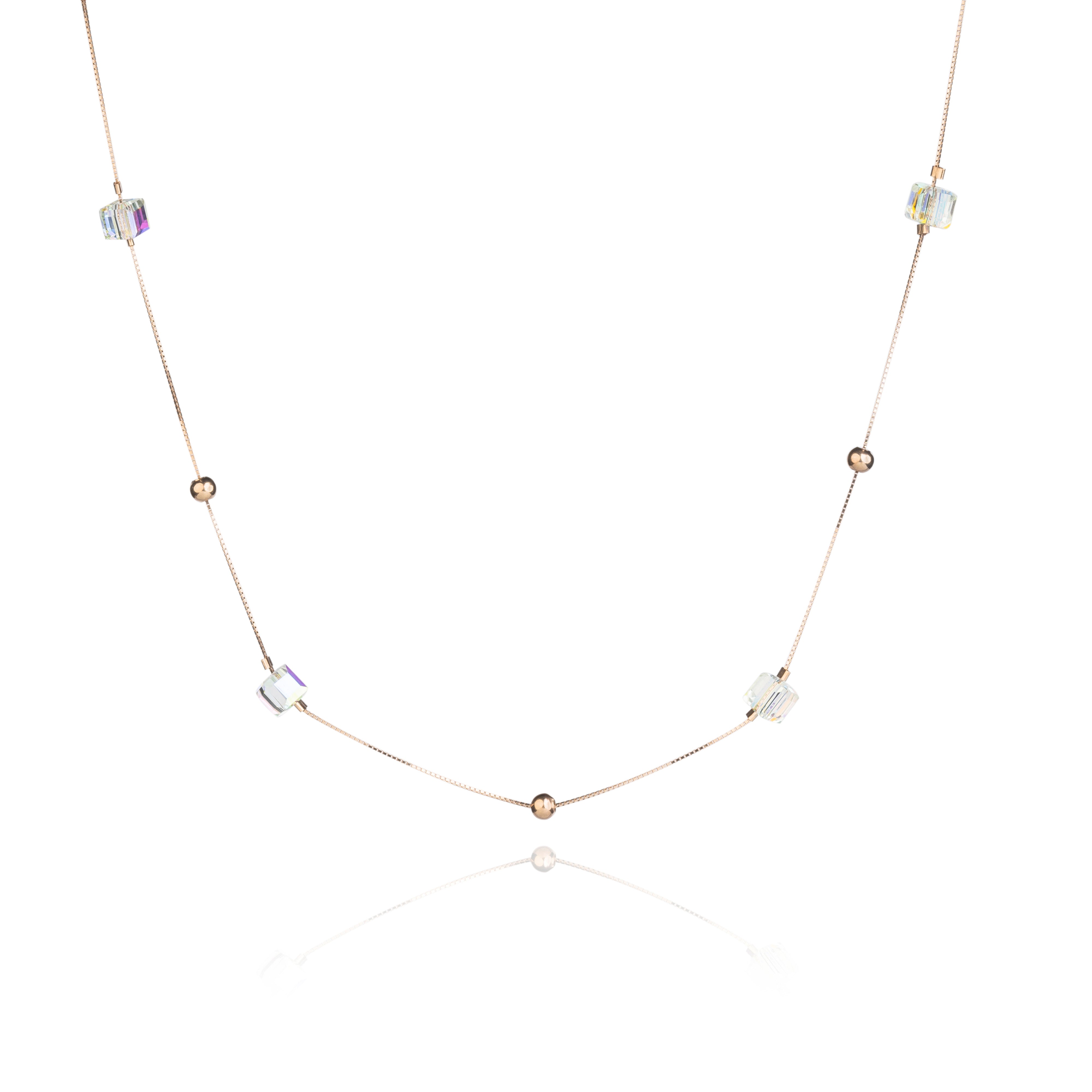 925 Silver Rose Gold Crystal Chain
