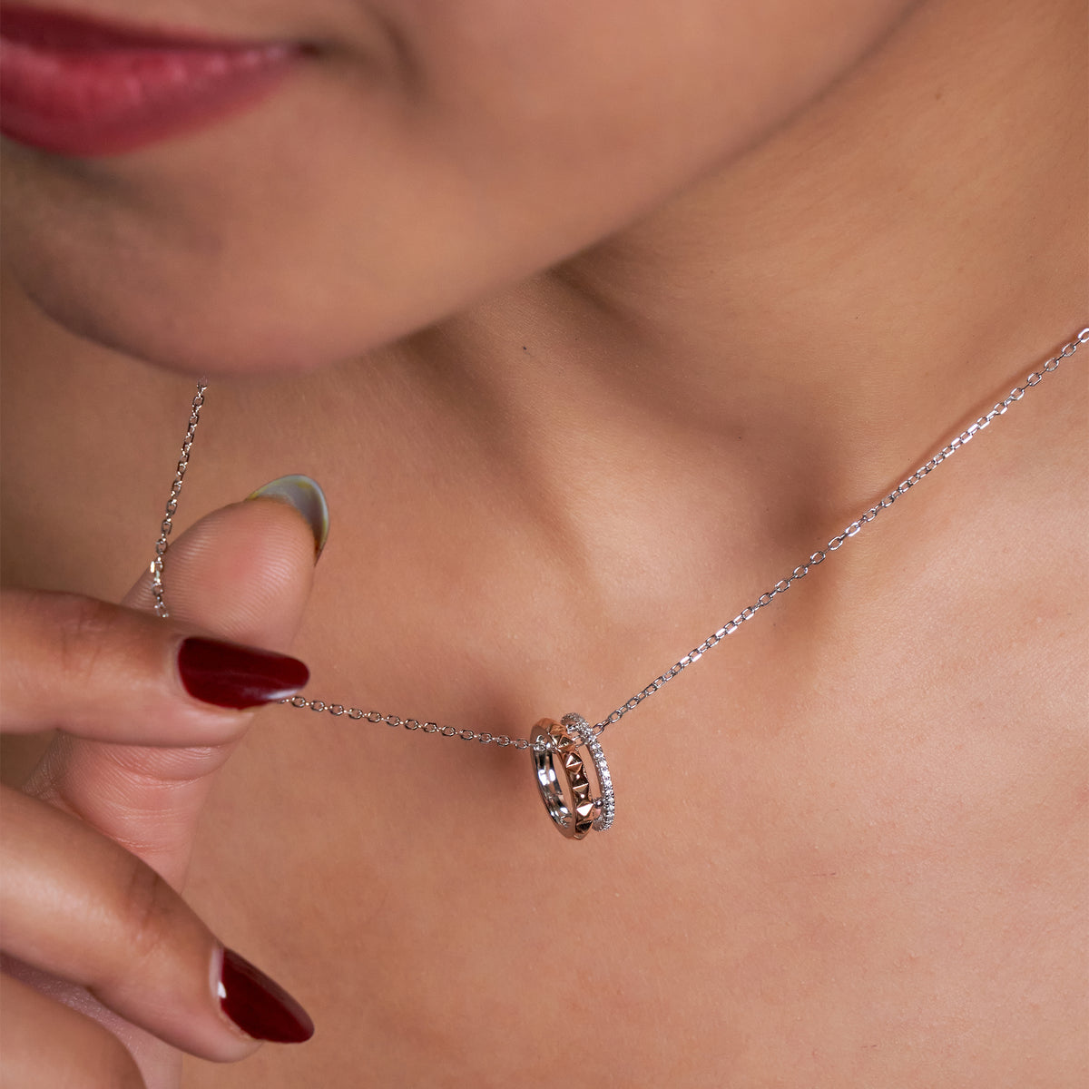 Silver Trinity Ring Pendant For Her