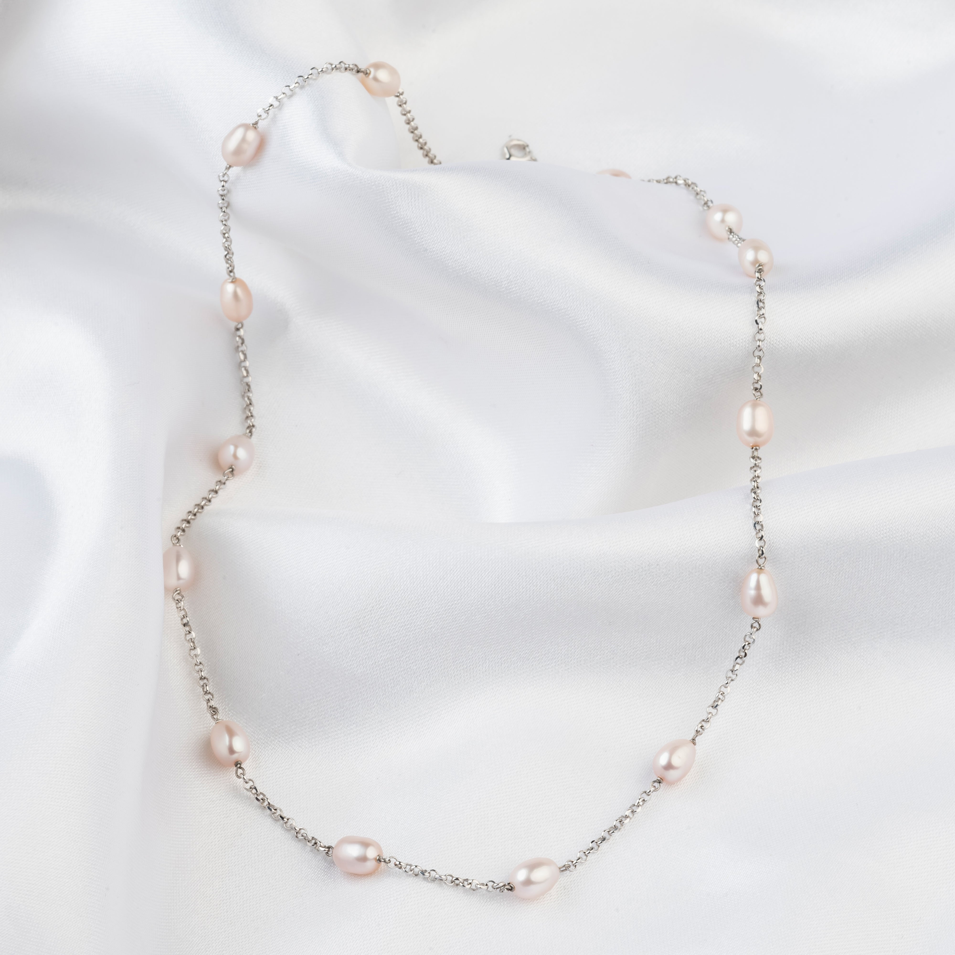 Lustrous Freshwater Pearls Sterling Silver Necklace