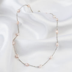 Lustrous Freshwater Pearls Sterling Silver Necklace