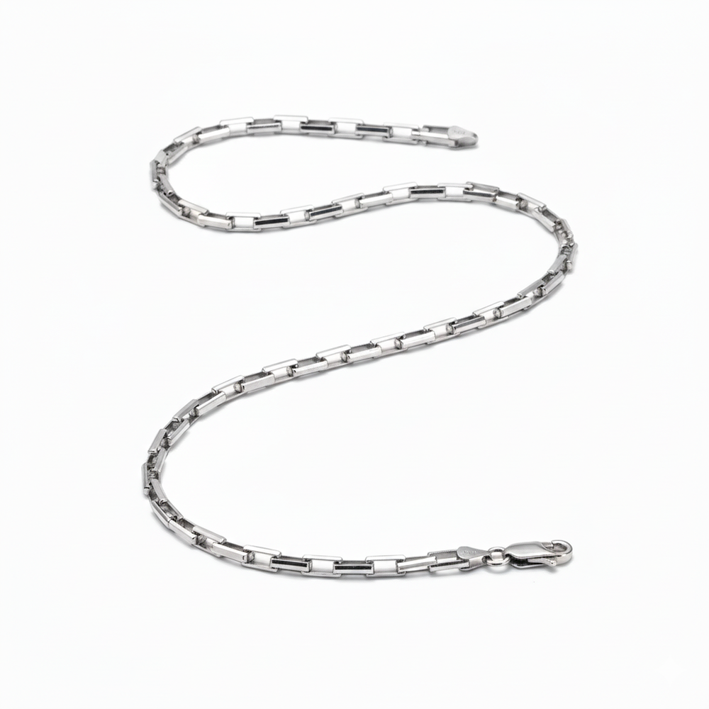 Silver Solid Link Chain For Him
