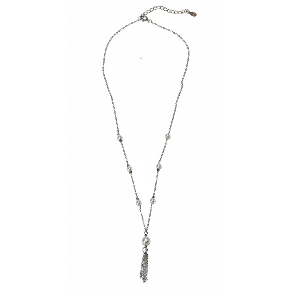 Silver Tassel Y Anchor Chain For Her