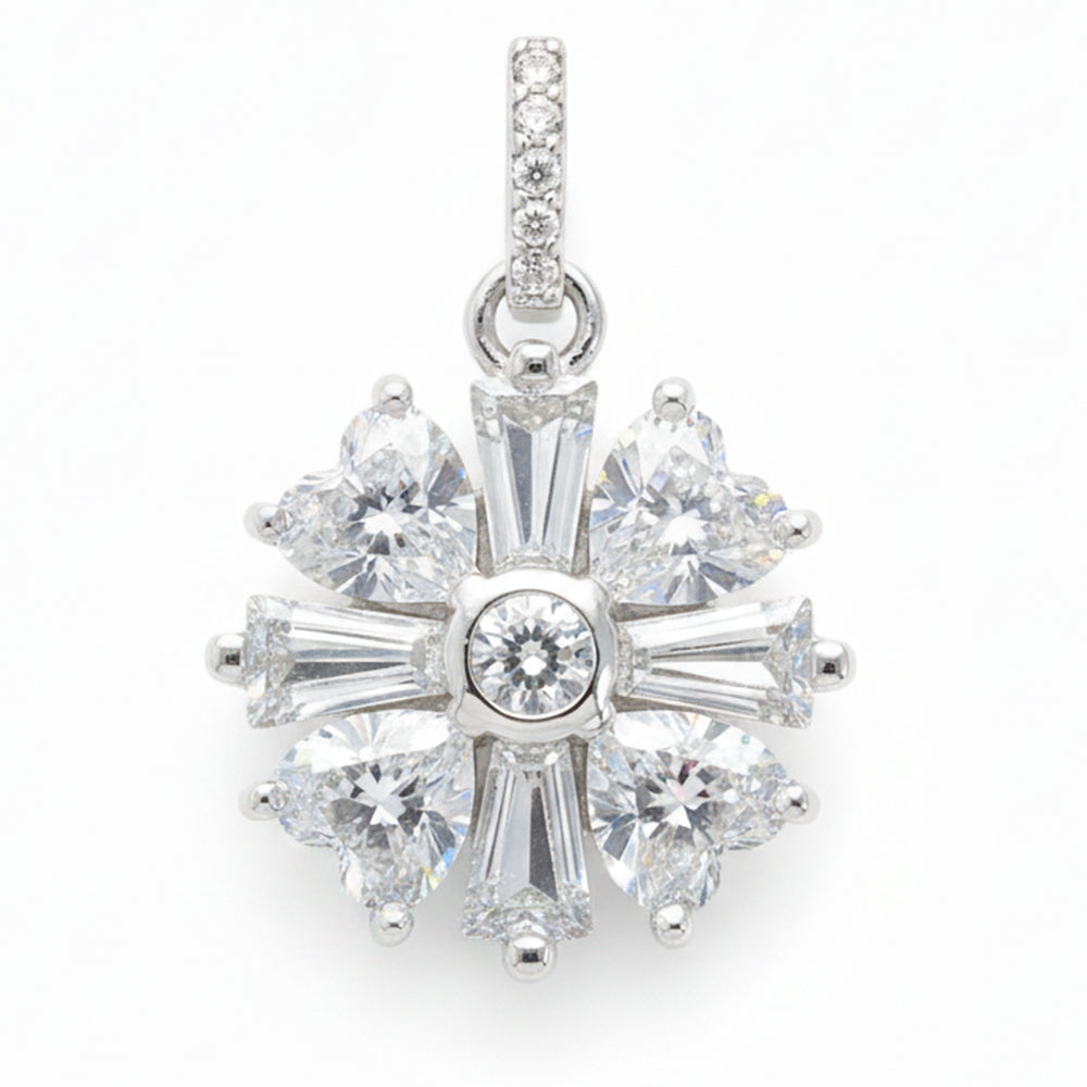 Silver Victorian Heart Pendant set