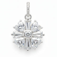 Silver Victorian Heart Pendant set