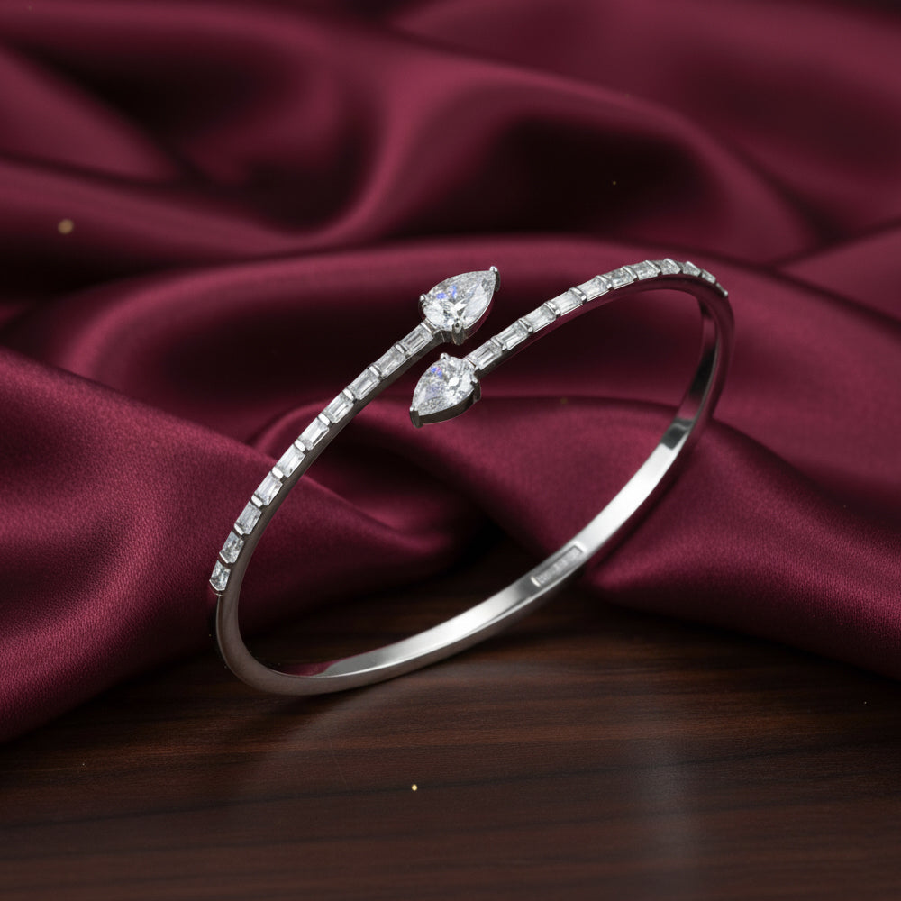 Silver Toi et Moi CZ Bracelet For Her