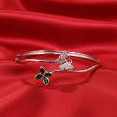 Silver Dual Butterfly Wrap Bracelet For Her