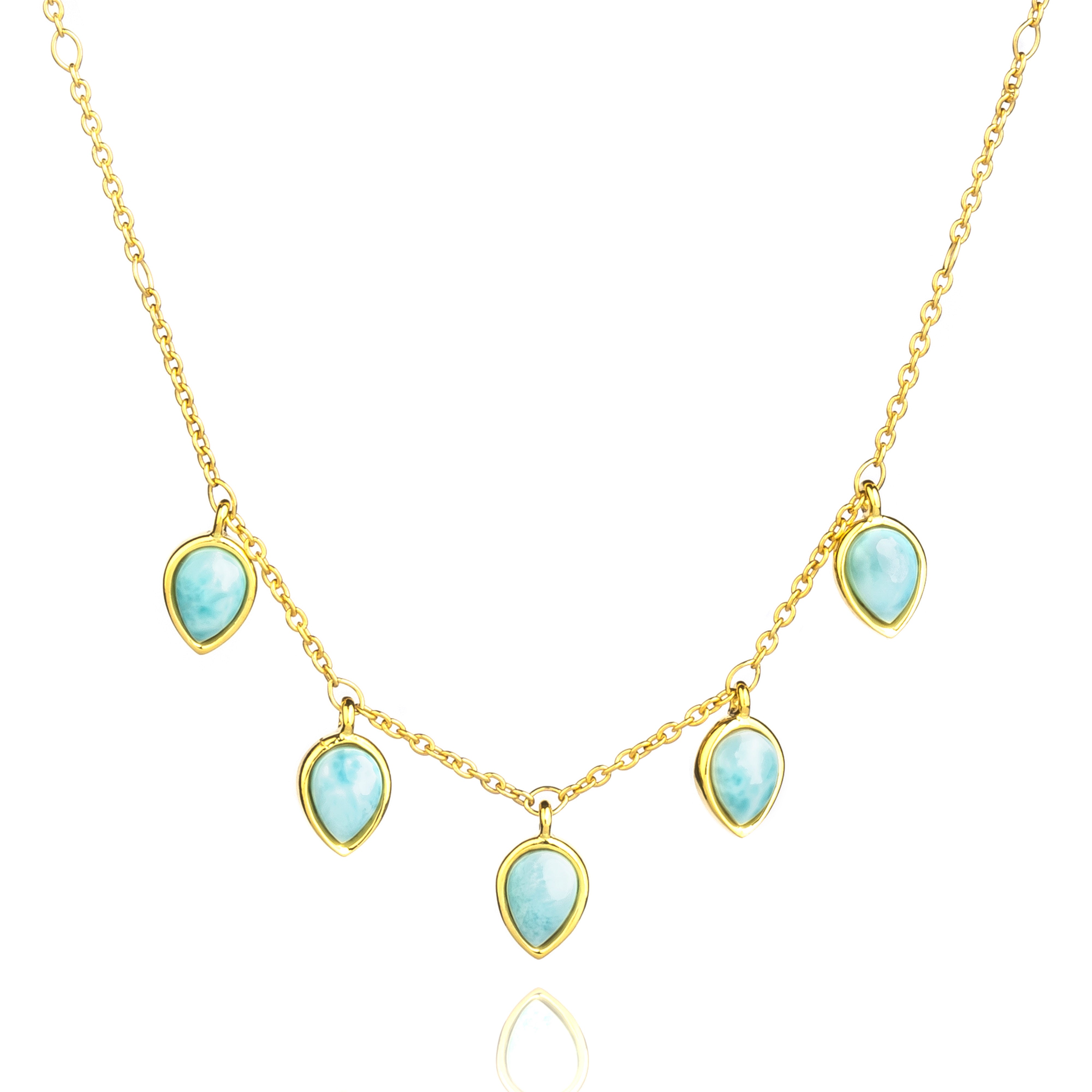 Classic 925 Silver Gemstone Drop Necklace