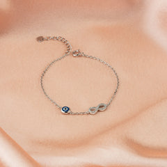 Pure Silver Infinite Protection Evil Eye Bracelet