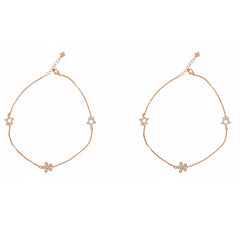 Rose gold Flower and Star Anklet