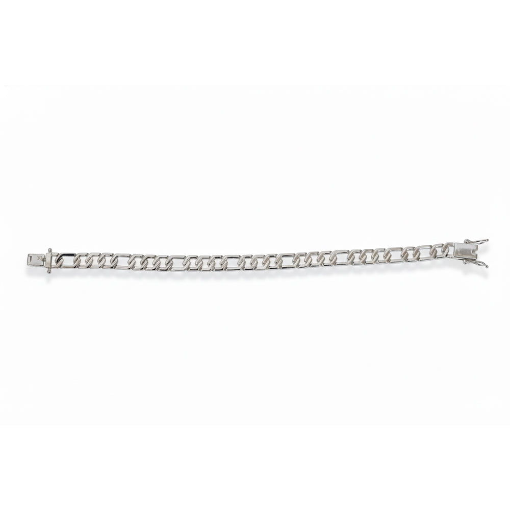 Silver High polish Cuban style Chain bracelet for mens