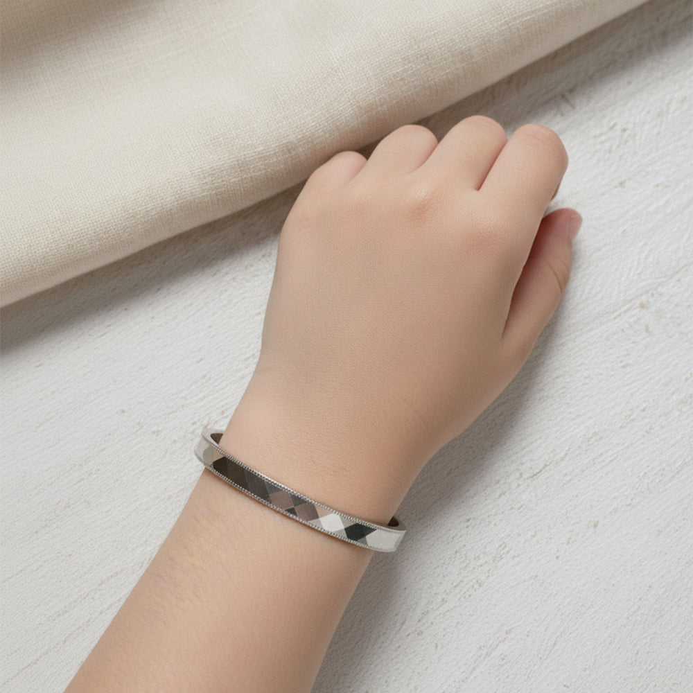 925 Sterling Silver Kids' Prism-Cut Bangles