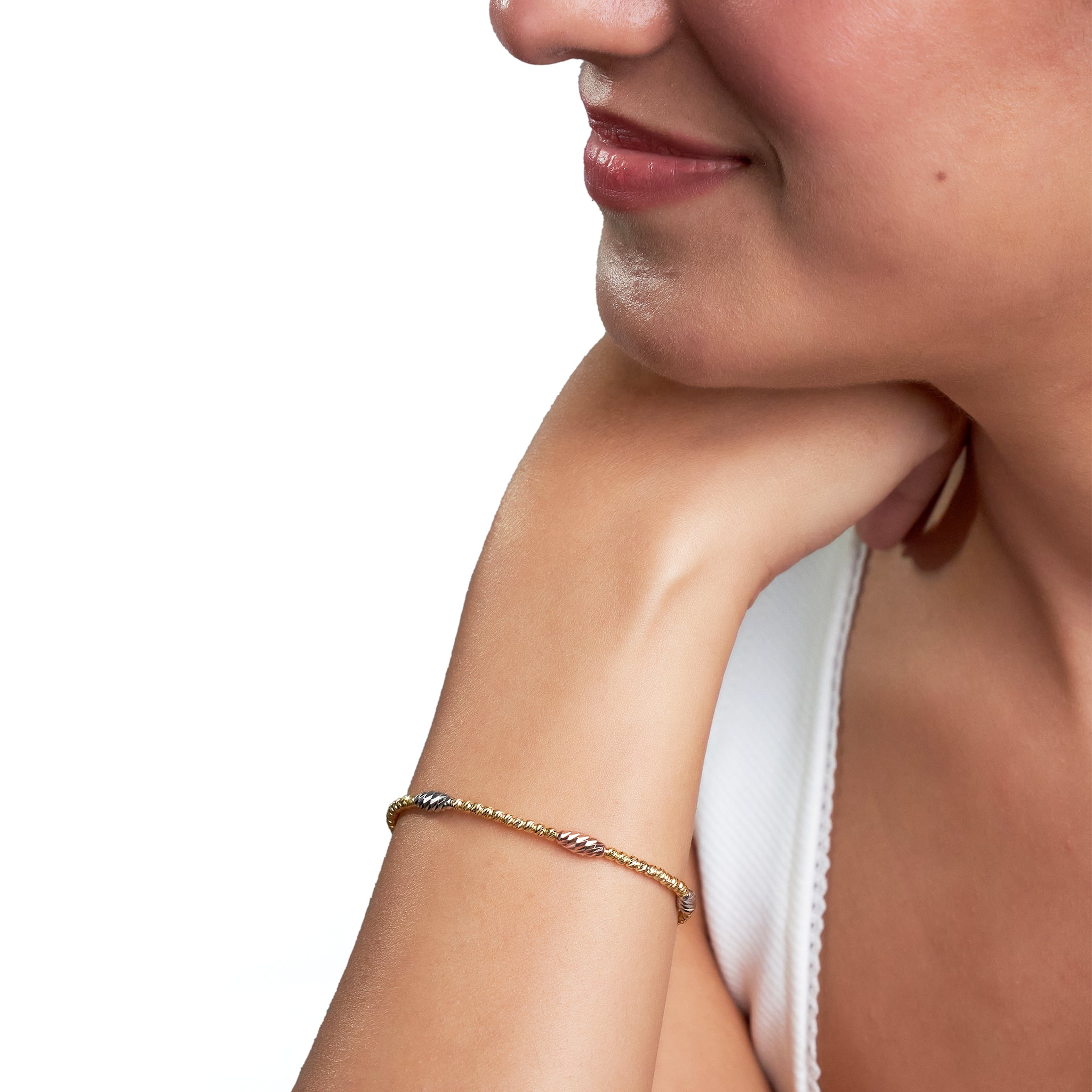 Rice shaped TriColor Bracelet