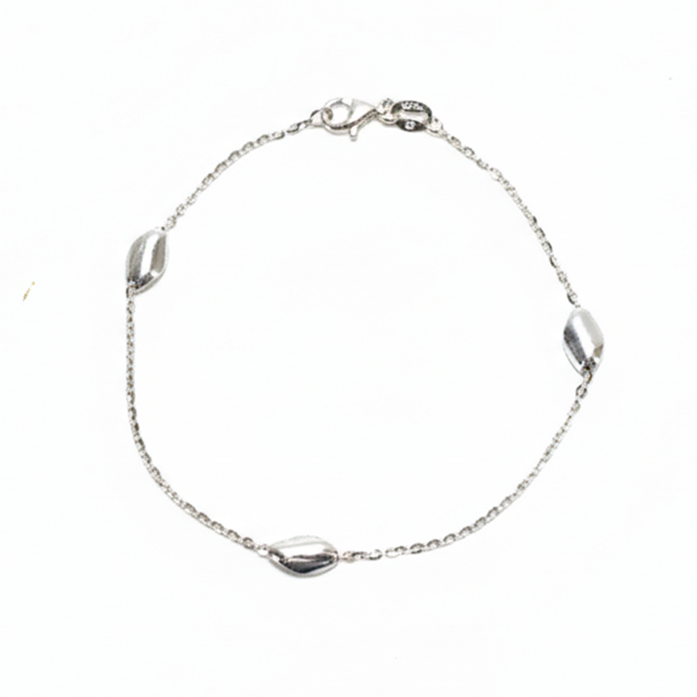 Silver Coffee Bean Bracelet