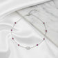 Silver Ruby Red anklet For her