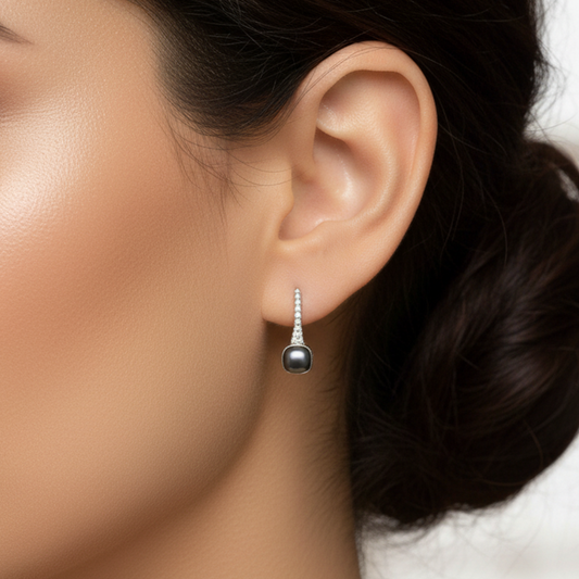 Silver Luminous Twist Hook Earrings