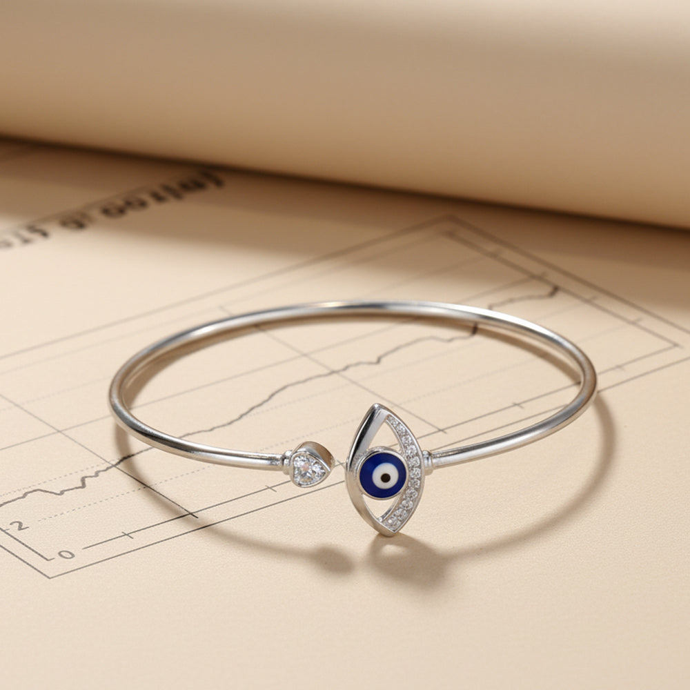 Silver Evil Eye Protection Bracelet For Her