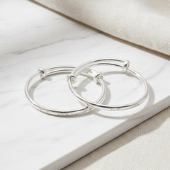 Silver 'Baby' Engraved Aqua Baby Bracelet (kada)