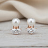 Rose Gold Chic Pearl Drop Studs