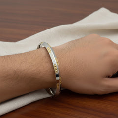 Silver Premium Gold polish Designer Unisex kada (bracelet)